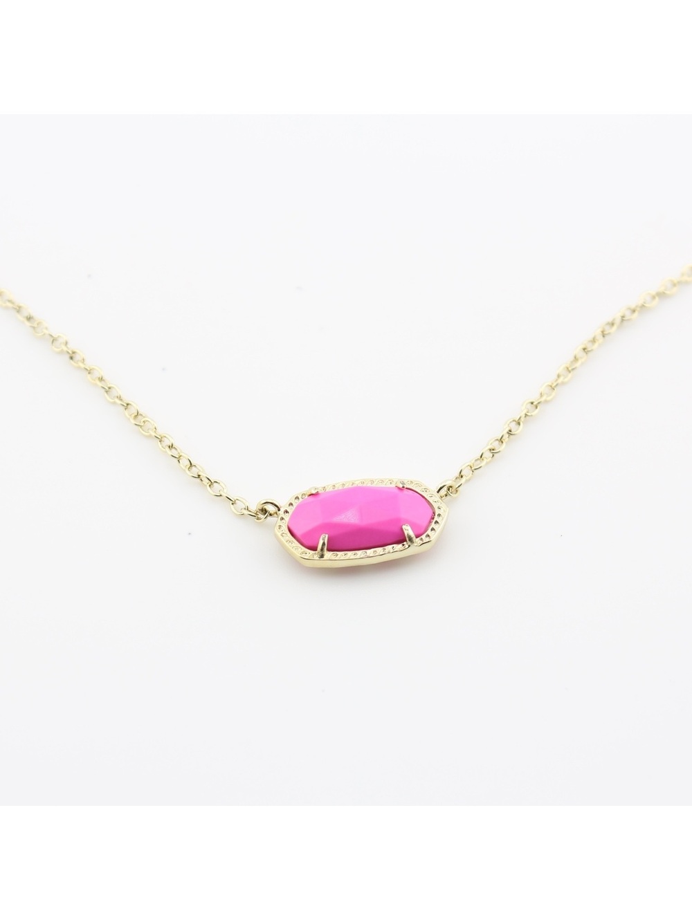 Kendra Scott Elisa Gold Tone Hot Pink Pendant Necklace